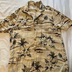 Old Navy Tan Hawaiian Shirt
